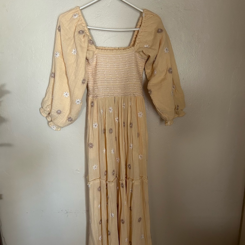 Free People Dahlia Embroidered  Maxi Dress